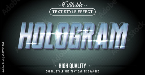 Editable text style effect - Hologram theme style.