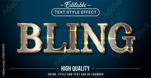 Editable text style effect - Bling theme style. photo