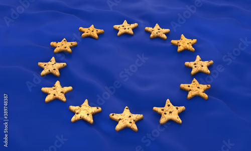 EU Privacy Directive Star Cookies GDPR flag