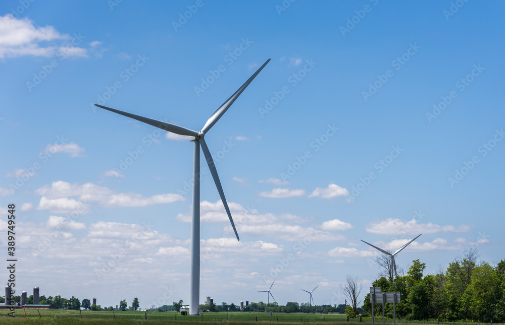 Wind turbines on a wind farm in Ontario Canada. Wind turbines on a wind farm in Ontario Canada.