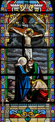 Фотография Jesus on the cross stain glass