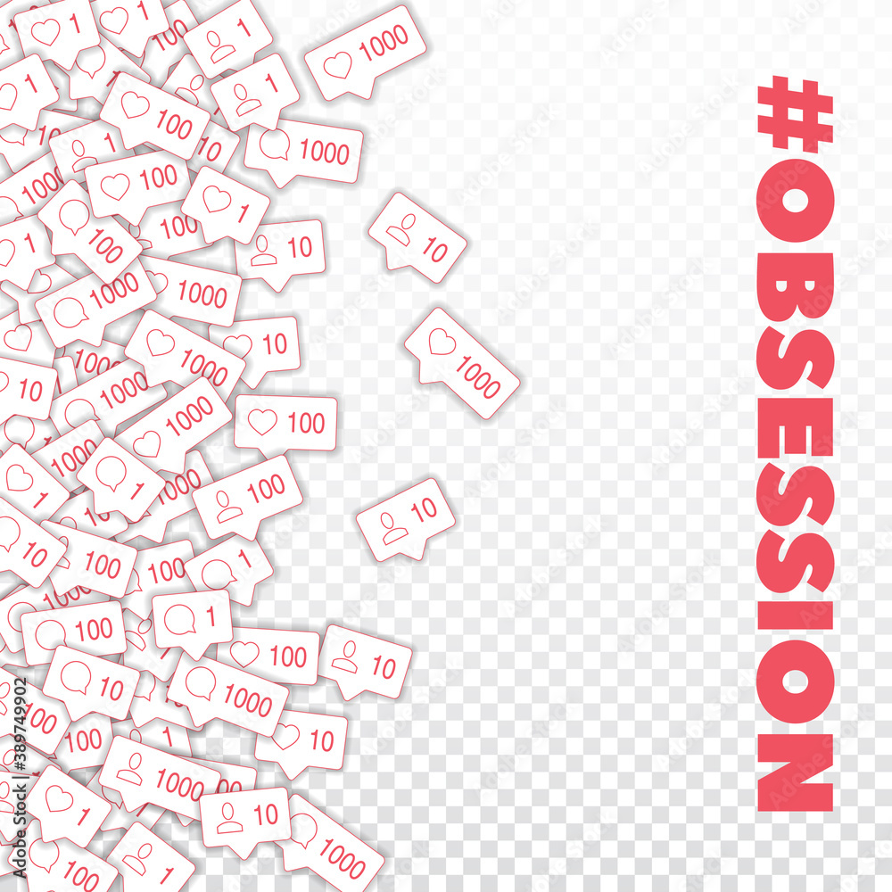 Social media icons. Social media obsession concept