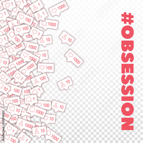 Social media icons. Social media obsession concept