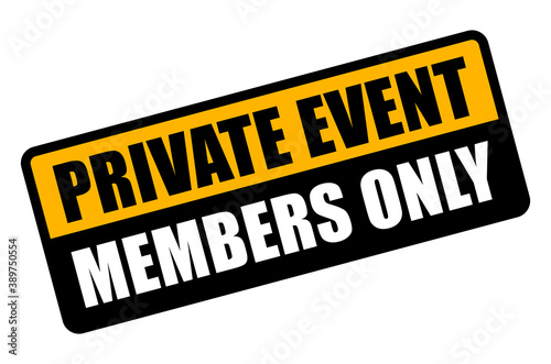 Private event banner, members only