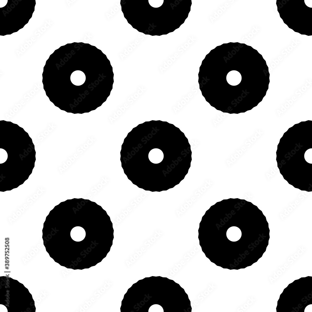 Black, white pattern, geometric wallpaper , seamless texture with flat floral ornament, decorative illustration with simple elemets