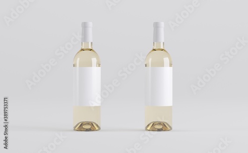Wine Bottles Mockup 3D Illustration © Nick's Designs