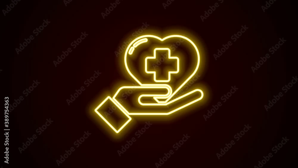 Glowing neon line Heart with a cross icon isolated on black background. First aid. Healthcare, medical and pharmacy sign. 4K Video motion graphic animation Glowing neon line Heart with a cross icon isolated on black background. First aid. Healthcare, medical and pharmacy sign. 4K Video motion graphic animation