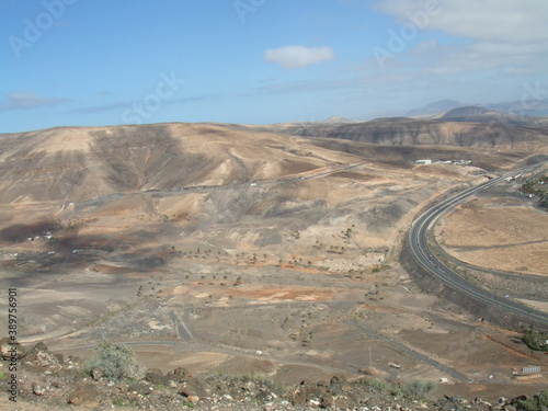 View from the top of Monte Aguda  Fuerteventura  Canary Islands  Spain.