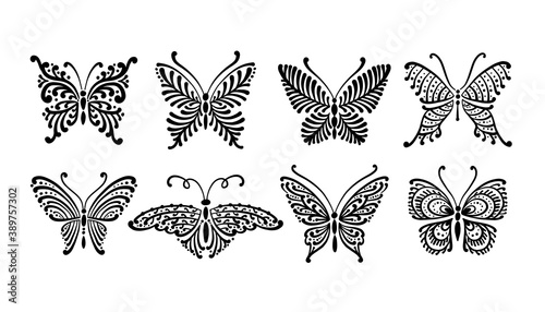 Ornate butterfly collection for your design