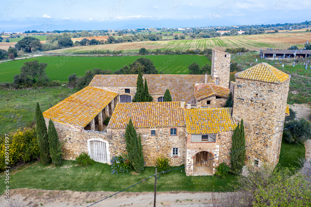 Vallgornera castle in Peralada, Alt Emporda, Girona Spain
