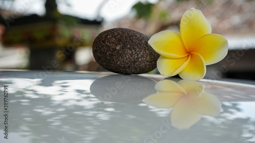 Photography spa stones and frangipani