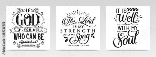 Faith quotes letter typography set illustration.