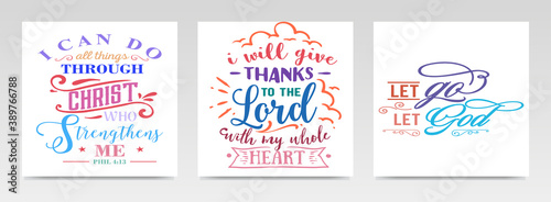 Faith quotes letter typography set illustration.