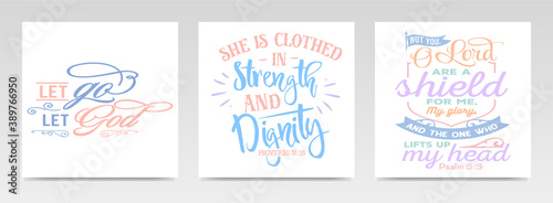 Faith quotes letter typography set illustration.