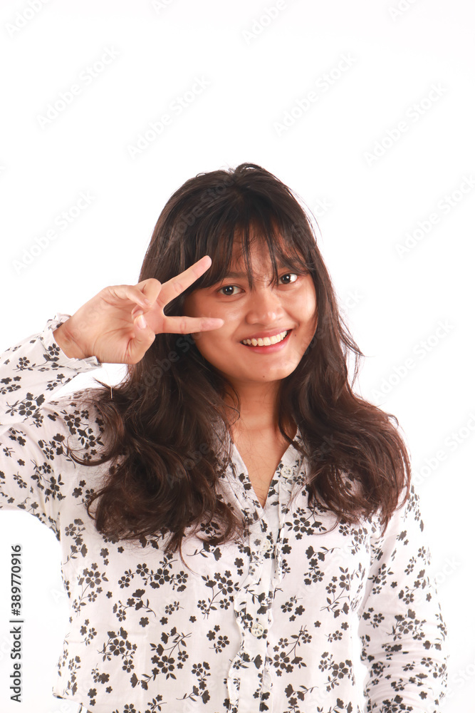 Beauty portrait of female face on white background Beauty portrait of female face on white background