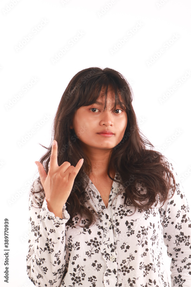 Beauty portrait of female face on white background Beauty portrait of female face on white background