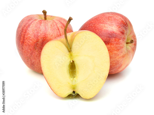 Fresh red apples isolated on white background 