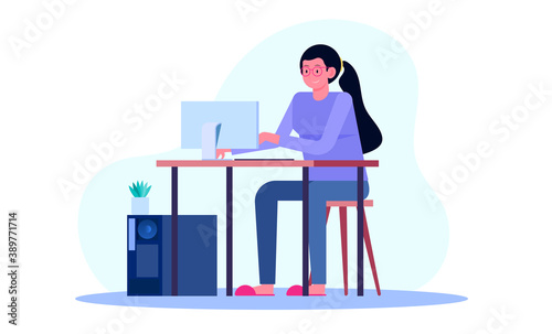 home digital online study concept