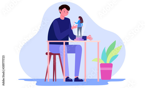 online virtual study illustration concept