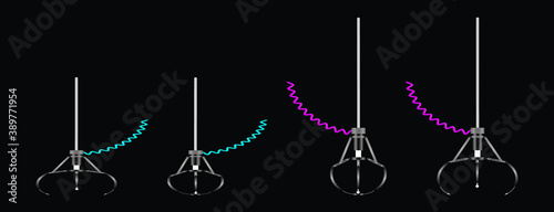 Robotic Claw set on a white background. Grip robotic claw in factory. Cartoon concept colorful Vector illustration of the claw game device isolated on black