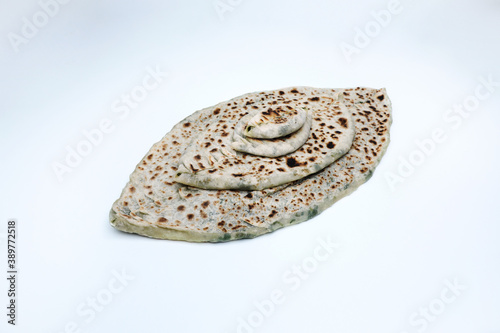 Closeup shot of traditional Zhingyalov hats from Karabagh - a type of flatbread stuffed with herbs photo