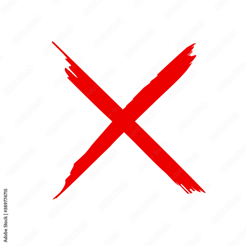 Flat image with red x white background. Grunge color design. Check mark icon vector design. Red cross sign. Stock image. EPS 10. Flat image with red x white background. Grunge color design. Check mark icon vector design. Red cross sign. Stock image. EPS 10.