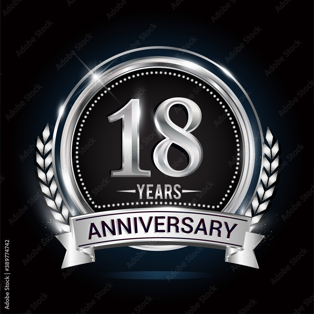 25th Years Anniversary Celebration. Anniversary Logo With Silver Ring  Elegant Design Isolated On Black Background, Vector Design For Celebration,  Invitation Card, And Greeting Card Royalty Free SVG, Cliparts, Vectors, and  Stock Illustration.