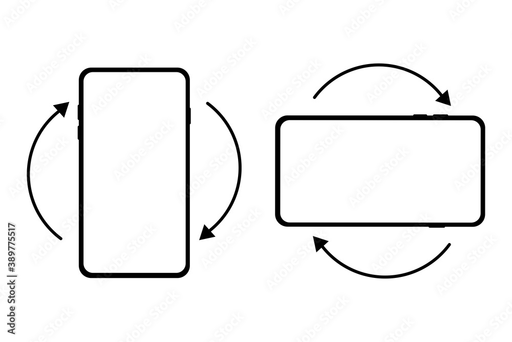 Vector rotate phone icon. Rotation and tilt sign of the device. Smartphone button. Stock illustration. EPS10 Vector rotate phone icon. Rotation and tilt sign of the device. Smartphone button. Stock illustration. EPS10