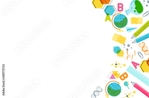 Back to school vector design concept made from pencils. modern design template with school accessories EPS10.