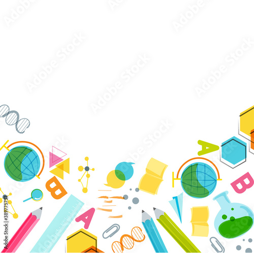 Back to school vector design concept made from pencils. modern design template with school accessories EPS10.