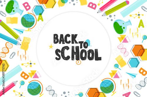 Back to school vector design concept made from pencils. modern design template with school accessories EPS10.