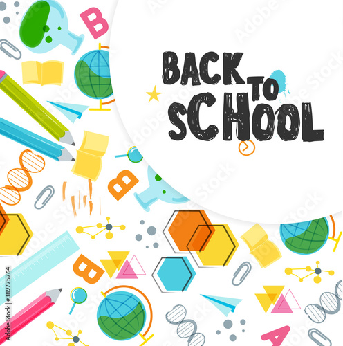 Back to school vector design concept made from pencils. modern design template with school accessories EPS10.