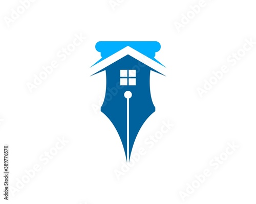 Writer with simple house inside