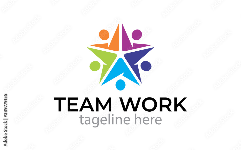 Illustration vector graphic of teamwork concept logo design Illustration vector graphic of teamwork concept logo design