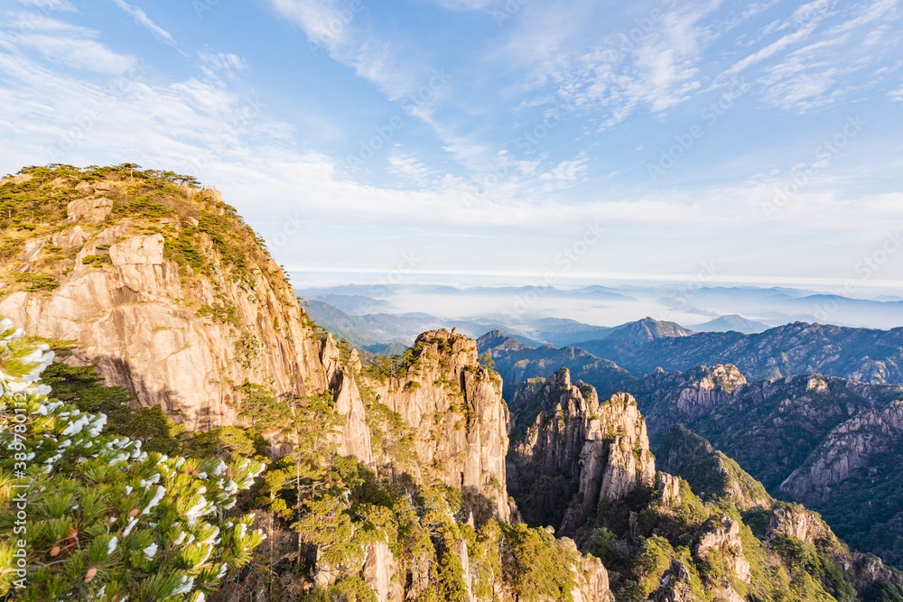 Monkey Sea Viewing Spots in Huangshan Mountain, Anhui, China