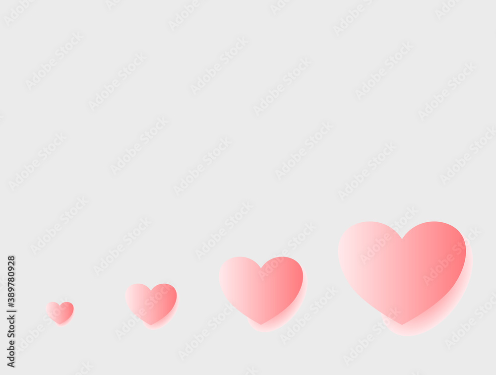 Pink heart on a gray background