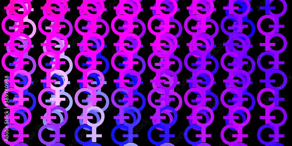 Light Pink, Blue vector background with woman symbols. Light Pink, Blue vector background with woman symbols.