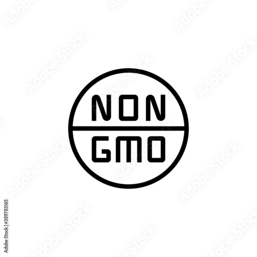 Non GMO Icon  in black line style icon, style isolated on white background