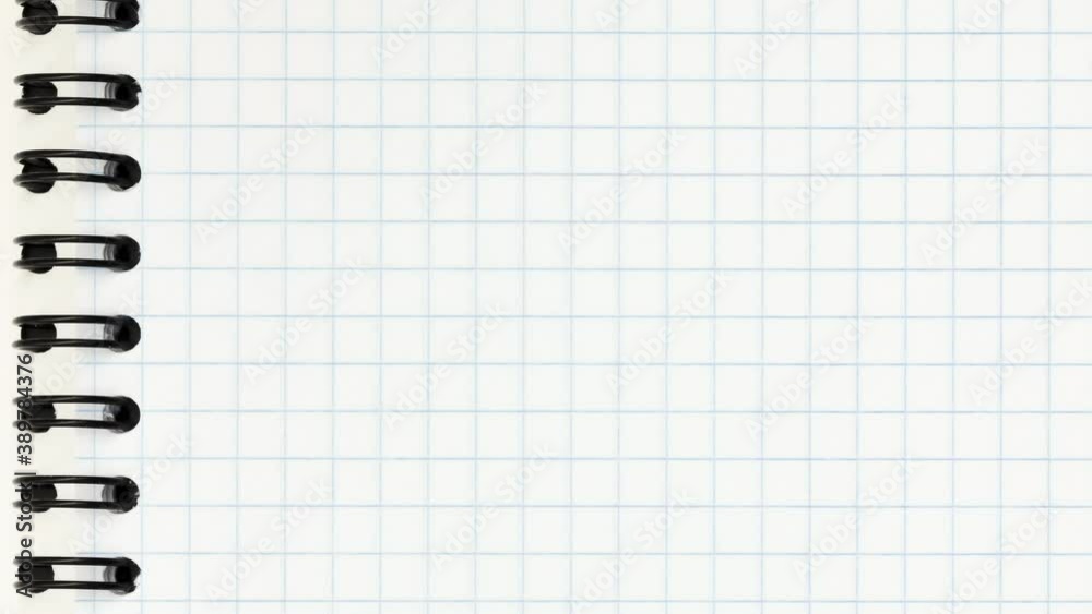 Blank sheet of open notebook and black mechanical pencil.