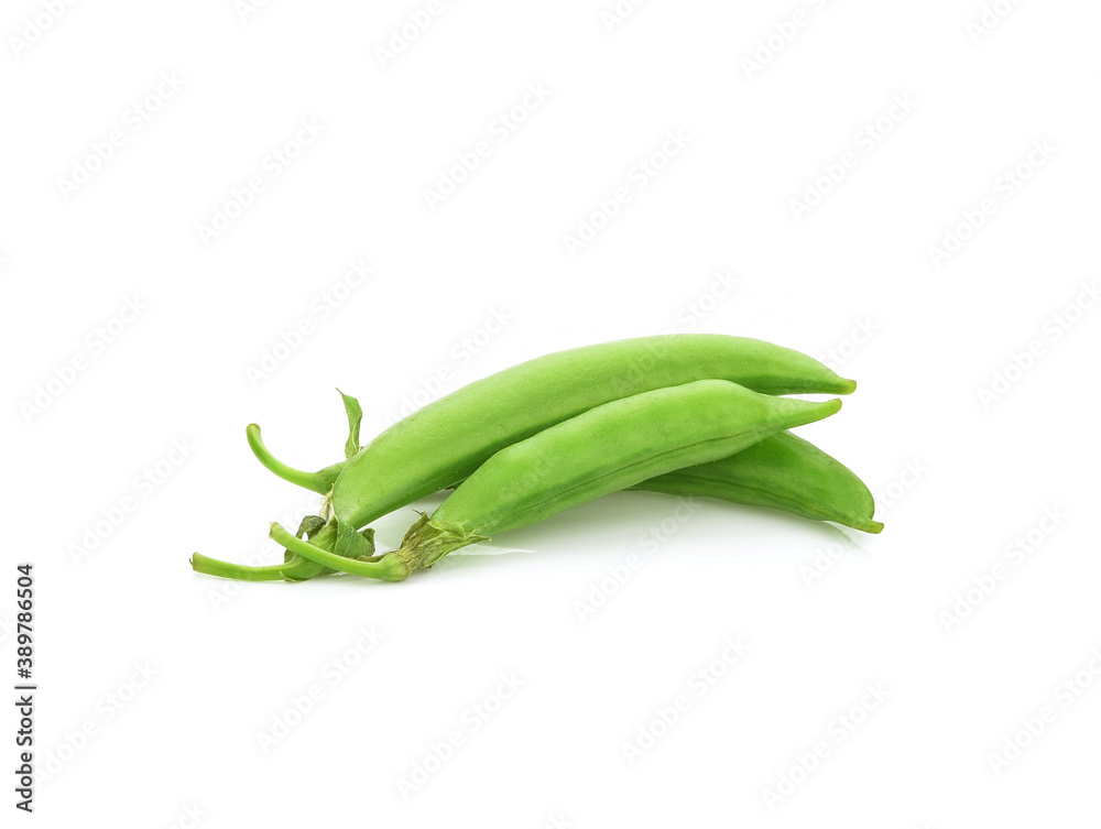 Pods of green peas isolated on the white background Pods of green peas isolated on the white background