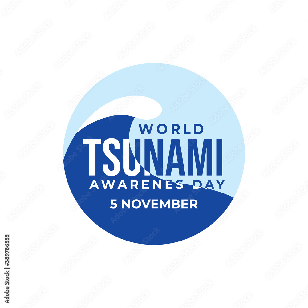 World Tsunami Awareness Day, 5 November. High tide waves conceptual illustration vector. World Tsunami Awareness Day, 5 November. High tide waves conceptual illustration vector.