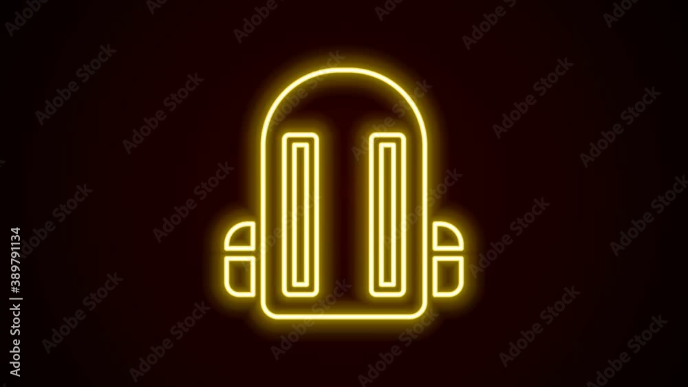 Glowing neon line School backpack icon isolated on black background. 4K Video motion graphic animation Glowing neon line School backpack icon isolated on black background. 4K Video motion graphic animation