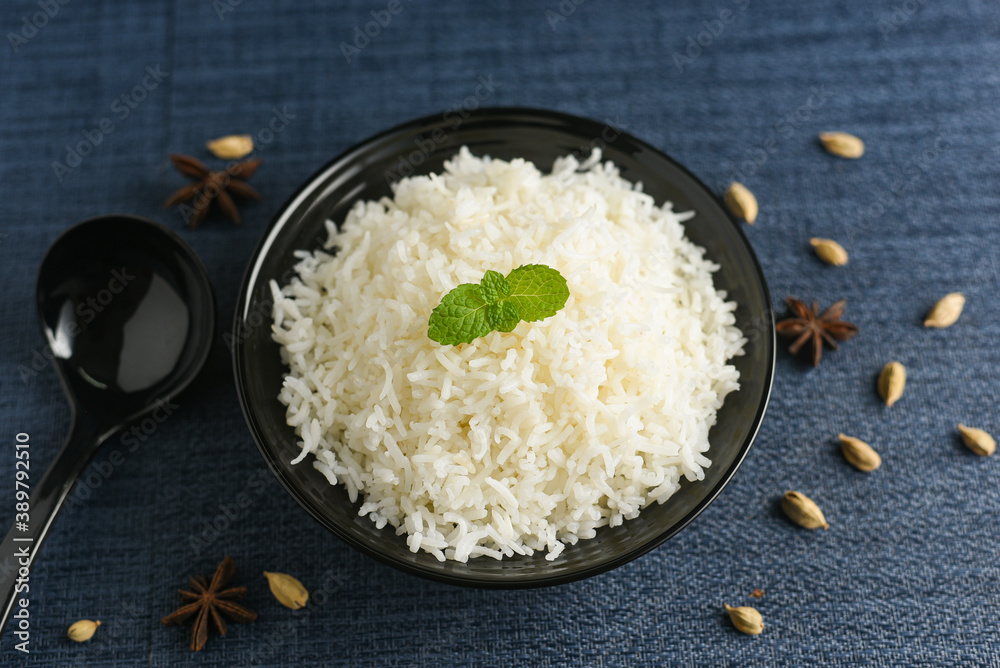 Cooked basmati Rice used to make biryani or pulao , heart healthy food ...