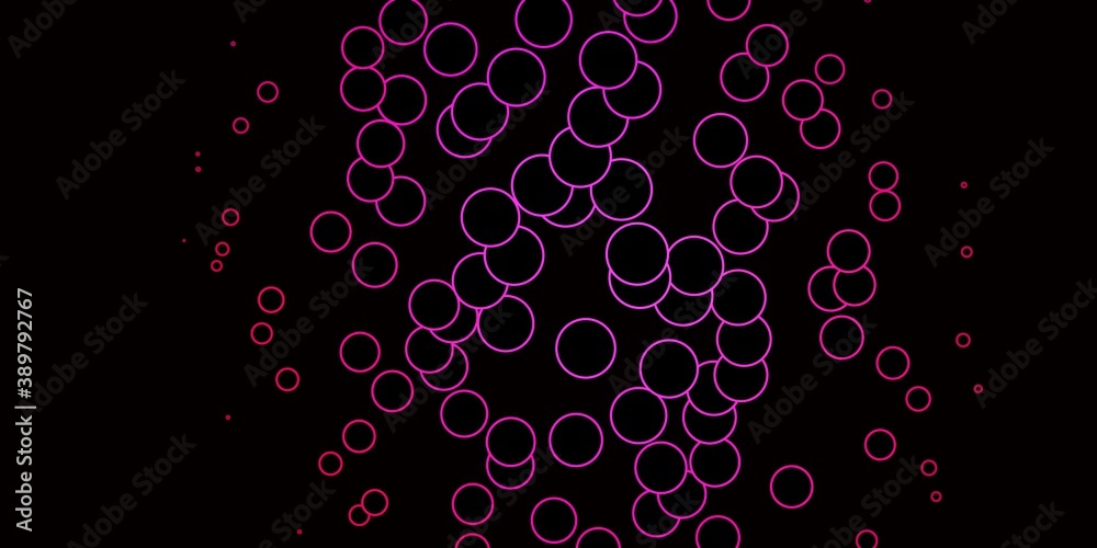 Dark Pink vector backdrop with circles.