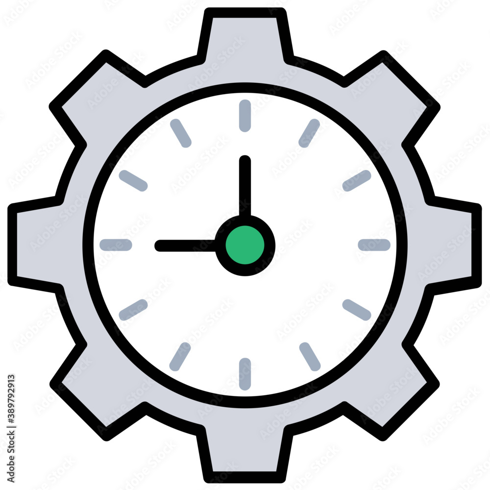 Clock inside gear wheel and rotating arrows around is the symbol of time management
Clock inside gear wheel and rotating arrows around is the symbol of time management