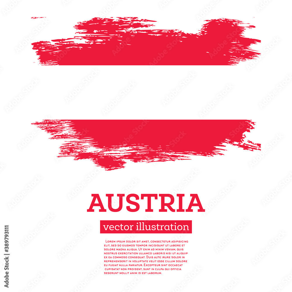 Fototapeta premium Austria Flag with Brush Strokes. Independence Day.