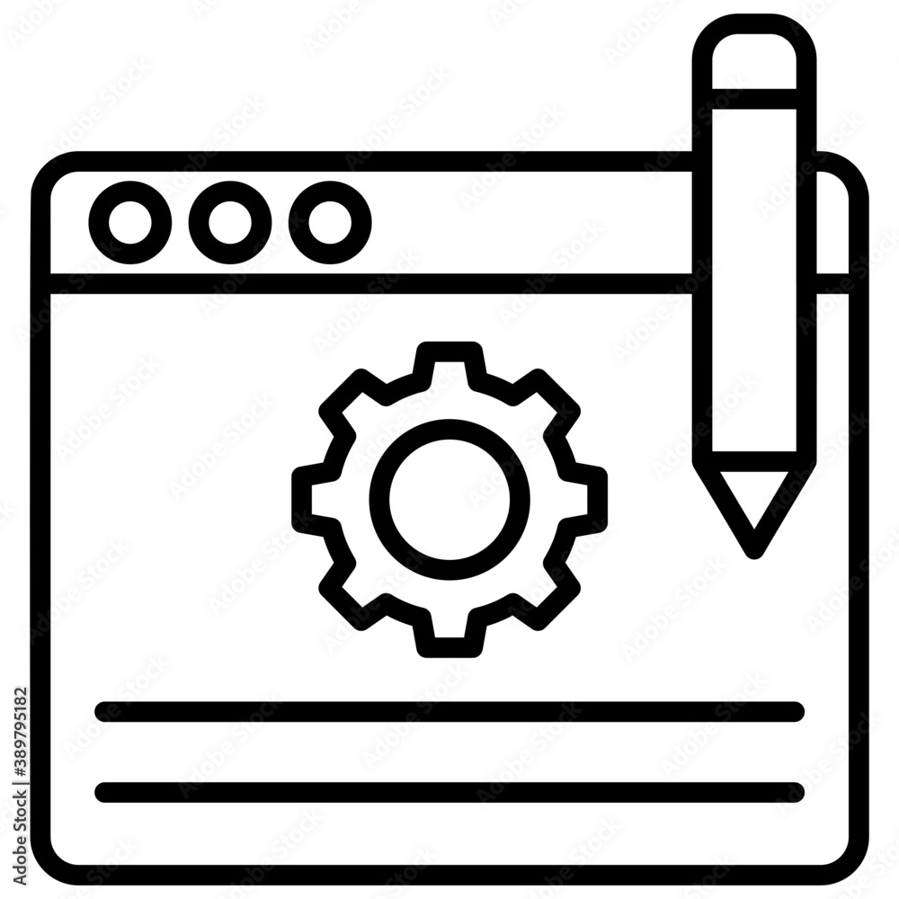 
A screen with cogwheels, website optimization
