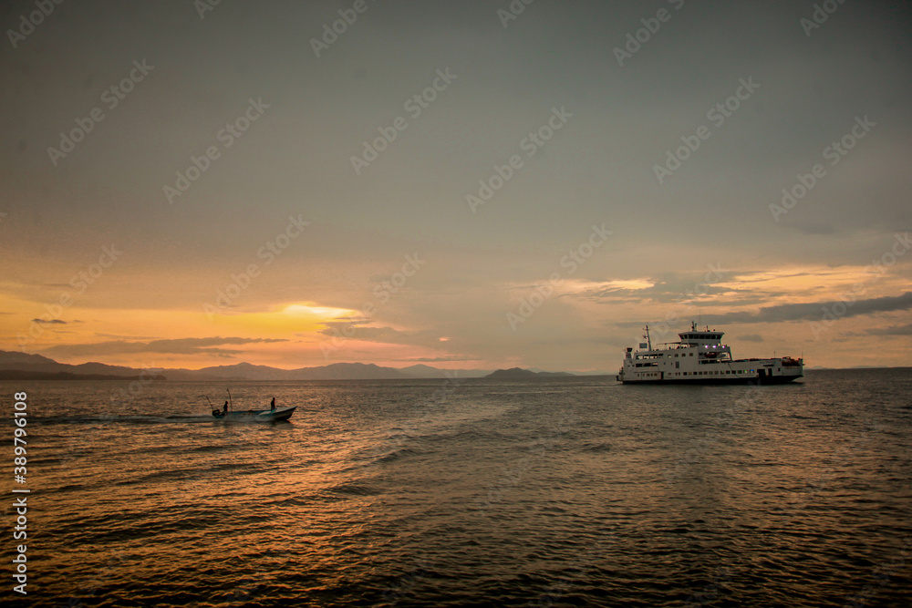 sunset on the sea