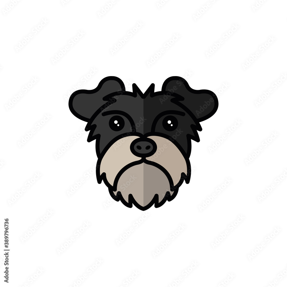 schnauzer dog pet mascot breed head character