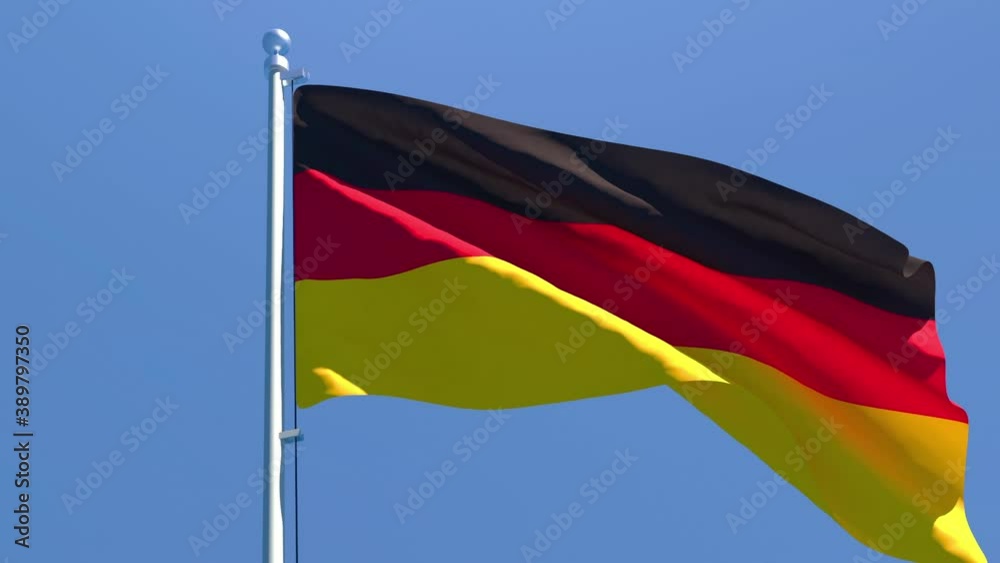 The national flag of Germany is flying in the wind The national flag of Germany is flying in the wind